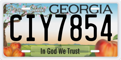 GA license plate CIY7854