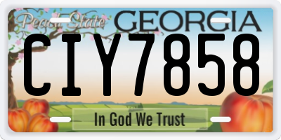 GA license plate CIY7858
