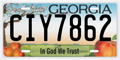 GA license plate CIY7862