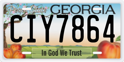GA license plate CIY7864