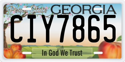 GA license plate CIY7865