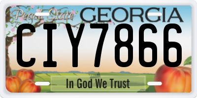 GA license plate CIY7866
