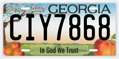 GA license plate CIY7868