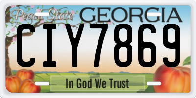 GA license plate CIY7869