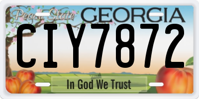 GA license plate CIY7872