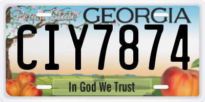GA license plate CIY7874