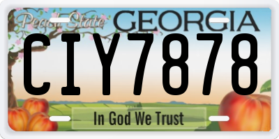 GA license plate CIY7878