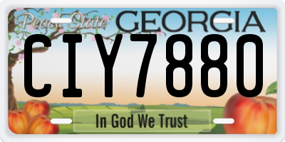 GA license plate CIY7880