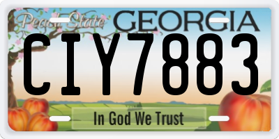 GA license plate CIY7883