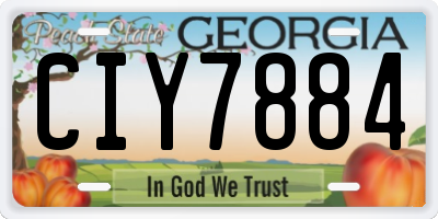 GA license plate CIY7884