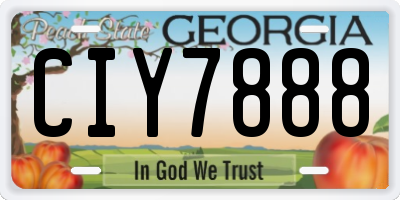 GA license plate CIY7888
