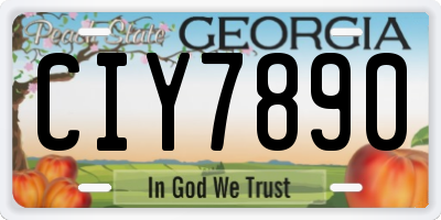 GA license plate CIY7890
