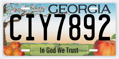 GA license plate CIY7892
