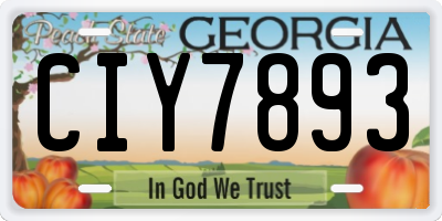 GA license plate CIY7893