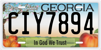 GA license plate CIY7894