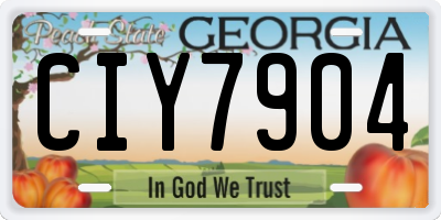 GA license plate CIY7904