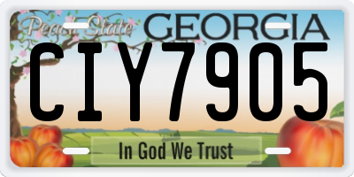 GA license plate CIY7905