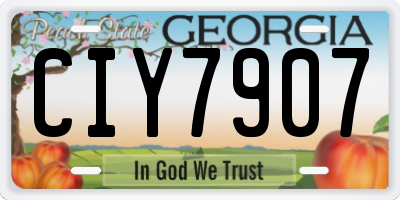 GA license plate CIY7907