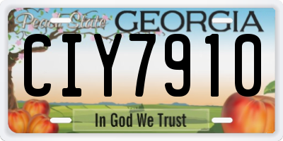 GA license plate CIY7910
