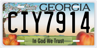 GA license plate CIY7914