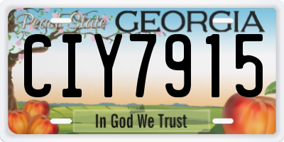 GA license plate CIY7915