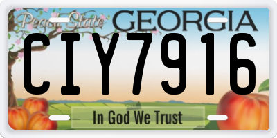 GA license plate CIY7916