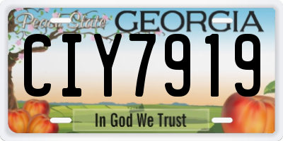 GA license plate CIY7919