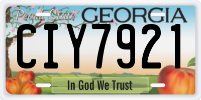 GA license plate CIY7921