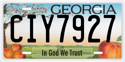 GA license plate CIY7927