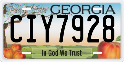 GA license plate CIY7928