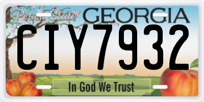 GA license plate CIY7932