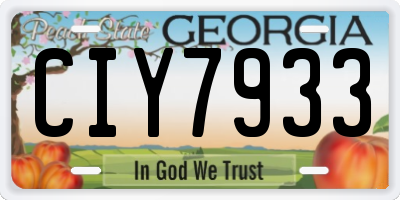 GA license plate CIY7933