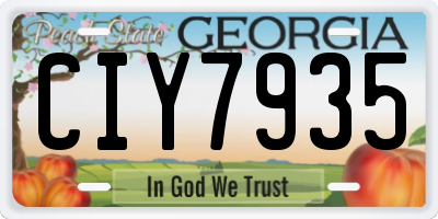 GA license plate CIY7935