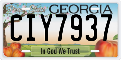 GA license plate CIY7937