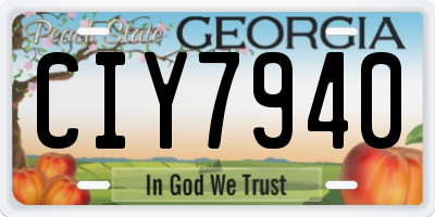 GA license plate CIY7940