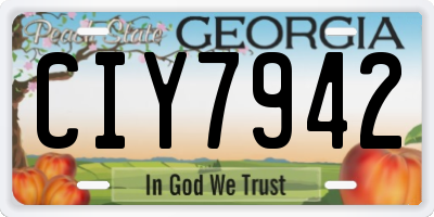 GA license plate CIY7942