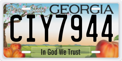 GA license plate CIY7944