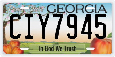 GA license plate CIY7945