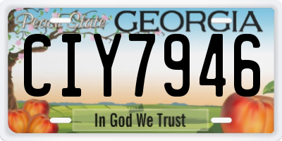 GA license plate CIY7946