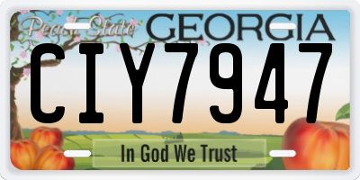 GA license plate CIY7947