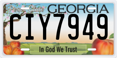 GA license plate CIY7949