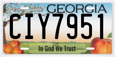 GA license plate CIY7951