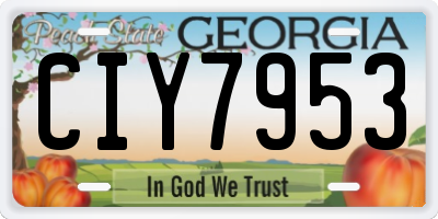 GA license plate CIY7953