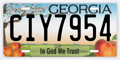 GA license plate CIY7954