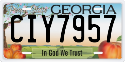 GA license plate CIY7957