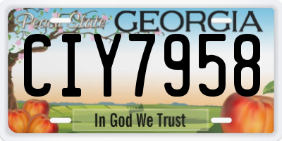 GA license plate CIY7958