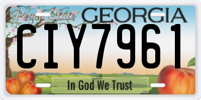 GA license plate CIY7961
