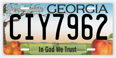 GA license plate CIY7962