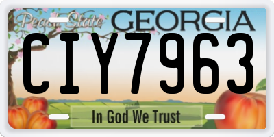 GA license plate CIY7963
