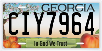 GA license plate CIY7964
